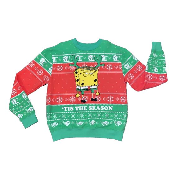 Nickelodeon SpongeBob "TIS THE SEASON" Ugly Christmas Sweater Size Large - Picture 1 of 12